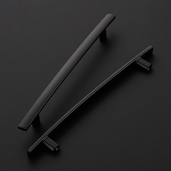 30 Pack Cabinet Handles 6.25" Hole Center - Curved Cabinet Pulls Black Drawer Pulls for Kitchen Cupboard Solid Hardware for Dresser Drawer Arch Hardware