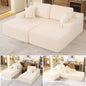 Oversized 79” Double Chaise Lounge Sofa Bed, Deep Seat Corduroy Cloud Loveseat Chair, No Assembly, Plush Upholstered Sleeper for Living Room or Bedroom (Beige)