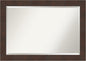 Amanti Art Brown Bathroom Mirror for Over Sink, 29x41 Wildwood Brown Rectangle Vanity Mirror, Large Rustic Farmhouse Frame, Hangs Horizonally and Vertically, Bathroom Wall Decor, Beveled Edge