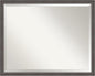Amanti Art Silver Bathroom Mirror for Over Sink, 24x30 Florence Pewter Rectangle Vanity Mirror, Large Casual Frame, Hangs Horizonally and Vertically, Bathroom Wall Decor, Beveled Edge from WI, USA