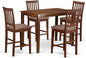 East West Furniture YAVN5-MAH-C 5 Piece Counter Height Pub Set Includes a Rectangle Dining Table and 4 Linen Fabric Kitchen Dining Chairs, 30x48 Inch, Mahogany