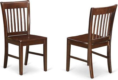 East West Furniture DONO9-MAH-W 9 Piece Kitchen Table Set Includes a Rectangle Dining Table with Butterfly Leaf and 8 Dining Room Chairs, 42x78 Inch, Mahogany