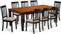 East West Furniture LGAN9-BCH-C 9 Piece Dining Set Includes a Rectangle Dining Room Table with Butterfly Leaf and 8 Linen Fabric Upholstered Chairs, 42x84 Inch, Black & Cherry