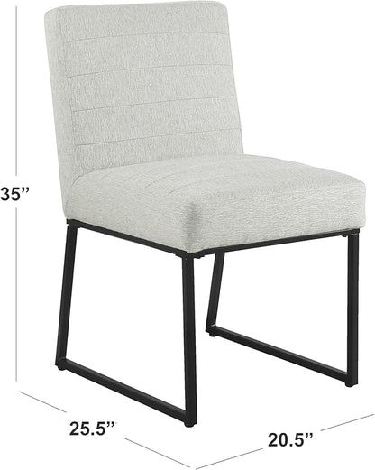 HomePop Channeled Metal Dining Chair - Sustainable Gray Woven (Single Pack)