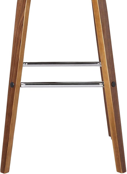 Vienna 30" Swivel Bar Stool in Walnut Wood Finish with Cream Faux Leather - Set of 2
