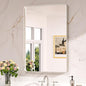 Keonjinn Brushed Nickel Mirror 24” x 36” Silver Bathroom Mirror for Over Sink, Rounded Rectangle Farmhouse Vanity Mirror with Metal Frame, HD Tempered Glass Decorative Wall Mirror(Horizontal/Vertical)