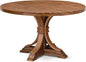 I57-0N-TP Breakfast Table with Acacia Wood Round Tabletop and Elegant Pedestal Base - Antique Walnut Finish