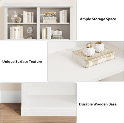 74.5" Tall Bookshelf with Double Storage, Extra Large Bookshelf, 6-Tier Double Wide Bookshelves w/ 12 Cubbies, Wide Freestanding Bookcases for Livingroom Office Library (White)