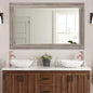 YOSHOOT Hand-Made Wooden Spliced Wall Mirror for Bathroom, Rustic Farmhouse Vanity Mirror, Décor Wall Art, Solid Wood Frame, Vertical or Horizontal Hanging, 60" x 36", Grey