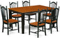 East West Furniture QUDO7-BCH-W 7 Piece Dining Room Table Set Consist of a Rectangle Kitchen Table with Butterfly Leaf and 6 Dining Chairs, 40x78 Inch, Black & Cherry
