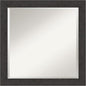 Amanti Art Brown Wall Mirror 24x24 Rustic Plank Espresso Narrow Square Bathroom Mirror for Wall Decor Living Room, Medium Rustic Farmhouse Frame, Hangs Horizonally and Vertically, Bathroom Decor