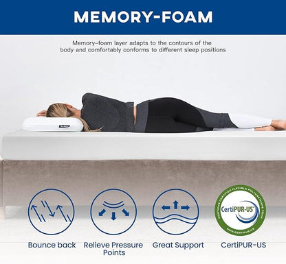 FDW | 6 Inch King Mattress | Medium Firm | Gel Memory Foam Mattress | White | Bed in a Box, CertiPUR-US Certified | Pressure Relief, Cooling Ventilated Foam | Washable Removable Cover