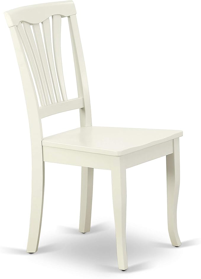 East West Furniture SUAV5-LWH-W 5 Piece Dining Table Set for 4 Includes a Round Kitchen Table with Dropleaf & Shelves and 4 Kitchen Dining Chairs, 42x42 Inch, Linen White