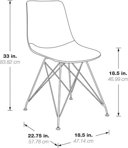 OSP Home Furnishings Trenton Modern Dining Chairs, Set of 2, Sand Faux Leather