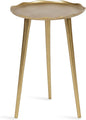 Kate and Laurel Alessia Modern Round Metal Side Table; 15 x 15 x 22; Gold; Decorative Glam Cast Aluminum End Table with Deckled Edge for Bedroom Nightstand or Living Room Accent