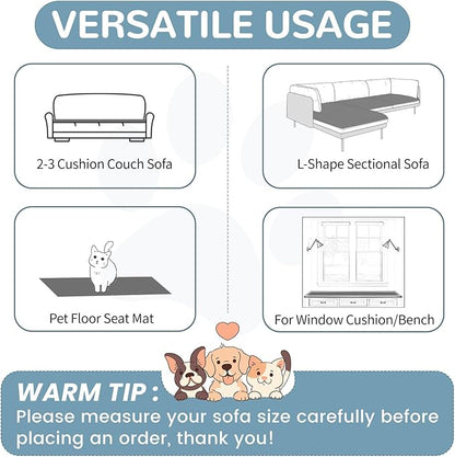 OTOB Couch Covers for 3 Cushion Sofa Pet Friendly, Plush Fuzzy Non Slip Sofa Covers Washable, Soft All Seasons Sofa Slipcovers Furniture Protector Dog Bed Mat (Dark Gray, 27.6" x 82.7")