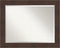 Amanti Art Brown Bathroom Mirror for Over Sink, 27x33 Wildwood Brown Rectangle Vanity Mirror, Large Rustic Farmhouse Frame, Hangs Horizonally and Vertically, Bathroom Wall Decor, Beveled Edge