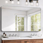 FORBATH 60x36 Inch Silver Bathroom Mirror for Over Sink, Large and Wide Rectangular Wall Mirror with Metal Frame, Rounded Corners for Bathroom, Bedroom, Entryway Decor (Horizontal or Vertical)