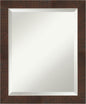 Amanti Art Brown Wall Mirror 23x19 Wildwood Brown Narrow Rectangle Bathroom Mirror for Wall Decor Living Room, Small Rustic Farmhouse Frame, Hangs Horizonally and Vertically, Bathroom Decor, Beveled