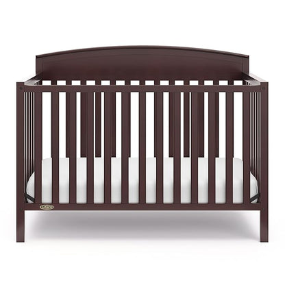 Graco Benton 5 in 1 Convertible Crib (GREENGUARD Gold Certified) with Premium Foam Crib and Toddler Mattress Included - Espresso, Converts from Baby Crib to Toddler Bed, Daybed and Full-Size Bed