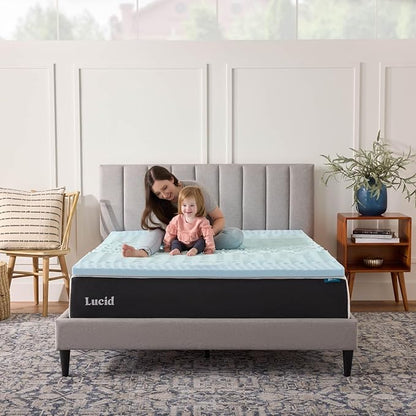 LUCID Gel Infused Memory Foam Mattress Topper – 2 Inch Mattress Topper – 5 Comfort Zones Relieve Pressure – CertiPUR-US Certified Foam - King