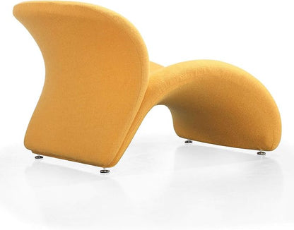 Manhattan Comfort Rosebud Modern Accent Chair Upholstered in Wool Blend, Ideal for Pop Living Room Usage, Abstract Lounge Seat with Metal Legs, Fully Assembled, Set of 1, Yellow