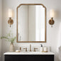WallBeyond Wood Bathroom Mirrors for Wall Mounted, 30" x 40" Rustic Wood Frame Wall Mirrors Decorative for Living Room or Bedroom Vanity Mirror, Honey-Colored