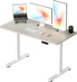 Okin Standing Desk Electric Adjustable Computer Whole Piece Stand up Desk Office Gaming Home Office Memory Desks 48x24 inches Cream Brown