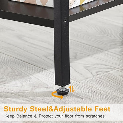 VECELO End Tables,Narrow Nightstands with Charging Station & USB Ports &Drawers,Night Stand for Living Room, Bedroom,Black
