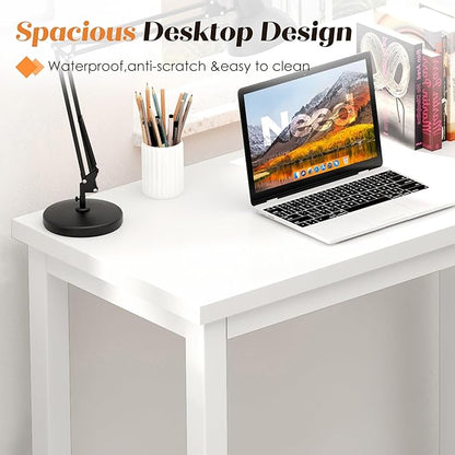 Need Small Table - 31.5 Inch Study Desk for Narrow Spaces,Sturdy and Heavy Duty Study Workstation for Laptop-Easy Assembly Homework Desks AC3DW8040