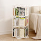 Square Rotating Bookshelf Tower - 360 Spinning Display Corner Bookcase for Narrow Space, Modern 3-Tier Revolving Storage Shelf, White