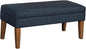 Homepop Home Decor | Upholstered Decorative Storage Ottoman Bench | Ottoman Bench with Storage for Living Room & Bedroom | Decorative Home Furniture, Navy Large