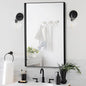20x36 Inch Black Bathroom Mirror for Wall, Aluminum Frame Rectangle Rectangular Vanity Mirror, Modern Large for Bedroom, Living Room, Horizontal or Vertical