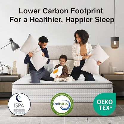 Novilla Queen Mattress, 10 Inch Queen Size Mattresses in a Box with Smarts™ Pocket Coil for Pressure Relief, Medium Firm Foam and Spring Hybrid Colchones with CertiPUR-US Certified
