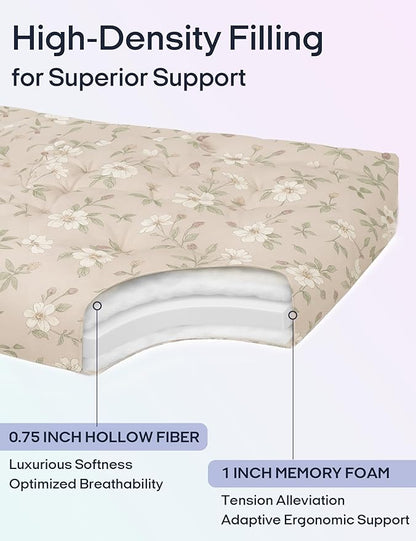 Syrinx Japanese Floor Futon Mattress, Foldable Tatami Sleeping Pad for Adults & Kids, Roll-Up Floor Bed or Bench Cushion