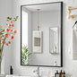 Black Bathroom Mirror, 24"x36" Rectangle Mirror, Matte Black Mirror, Metal Frame Square Corner Vanity Mirror, Wall Mounted Mirror for Modern, Living Room, Bedroom, Horizontal Or Vertical