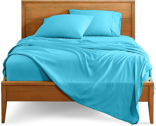 Bare Home Twin XL Sheet Set - College Dorm Size - Luxury 1800 Ultra-Soft Microfiber Twin Extra Long Bed Sheets - Deep Pockets - Easy Fit - Extra Soft - 3 Piece Set - Bed Sheets (Twin XL, Aqua)