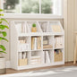 12-Cube Wooden Storage Bookcase - 11-Inch Open Shelf Cabinet, Simple Modern Bookshelf Organizer for Home Office, Living Room, White