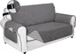 PureFit Reversible Sofa Cover Water Resistant Loveseat Couch Cover, Machine Washable Furniture Cover with Non-Slip Foam and Adjustable Strap for Dogs, Pets (Loveseat, Gray/Light Gray)