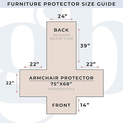 Great Bay Home Reversible Chair Cover - Washable Slipcover Furniture Protector with Elastic Straps - Chair Cover for Dogs, Kids, and Pets - Quilted & Stitched Detail (Chair, Black/Taupe)