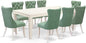 East West Furniture LGDA9-LWH-22 9 Piece Dining Set Consists of a Rectangle Dining Table with Butterfly Leaf and 8 Polyester Fabric Chairs, linen white