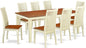 East West Furniture QUIP9-BMK-W 9 Piece Dining Room Table Set Includes a Rectangle Kitchen Table with Butterfly Leaf and 8 Dining Chairs, 40x78 Inch, Buttermilk & Cherry