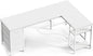 Huuger 63 Inch L Shaped Desk with Fabric Drawers, Reversible Computer Gaming Desk with Power Outlets and USB-C Port, Adjustable Side Storage Shelves, for Work Study Corner Home Office, White