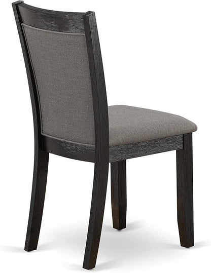 East West Furniture X677MZ650-7 7 Piece Kitchen Table & Chairs Set Consist of a Rectangle Dining Table with X-Legs and 6 Dark Gotham Grey Linen Fabric Parson Chairs, 40x72 Inch, Multi-Color