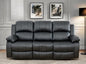 Leather Recliner Sofa Couch, 3-Seater Home Theater Seating Reclining Sofa, Power Reclining Couch with Cup Holders & Drop Down Table for Living Room Furniture Sets, Black