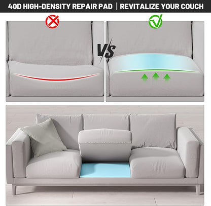 Couch Cushion Support for Sagging Seat - 20" x 20" High-Density Curved Foam Sofa Cushion Support Board,Couch Supporter for Under The Cushions,Blue Set of 3
