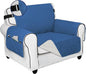 PureFit Reversible Sofa Cover Water Resistant Chair Couch Cover, Machine Washable Furniture Cover with Non-Slip Foam and Adjustable Strap for Dogs, Pets (Chair, Blue/Ivory)