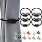 BEL AVENIR Magnetic Cotton Curtain Tiebacks, Decorative Drapery Holdbacks Modern Woven Tie-Backs with Exquisite Knot (Black Cotton, 6 Pack)