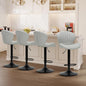 COLAMY Bar Stools Set of 4, Modern Swivel Bar Chairs, Adjustable Faux Leather Upholstered Barstools Counter Height with High Backrest for Bar, Kitchen Island, Dining Room, Grey