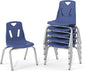 Berries Jonti-Craft 8146JC6003 Stacking Chairs with Chrome-Plated Legs, 16" Height, Blue, Pack of 6